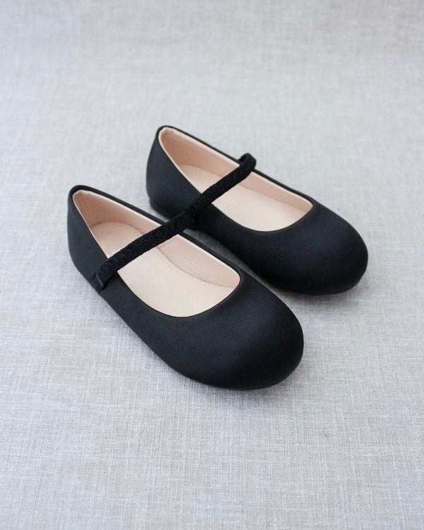 Satin Mary Jane Flats