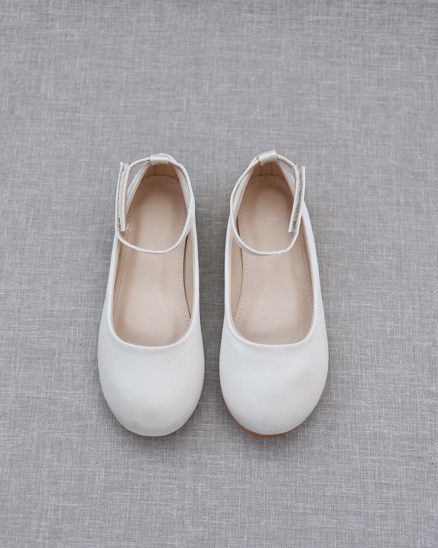 Satin Flats with Velcro Ankle Strap