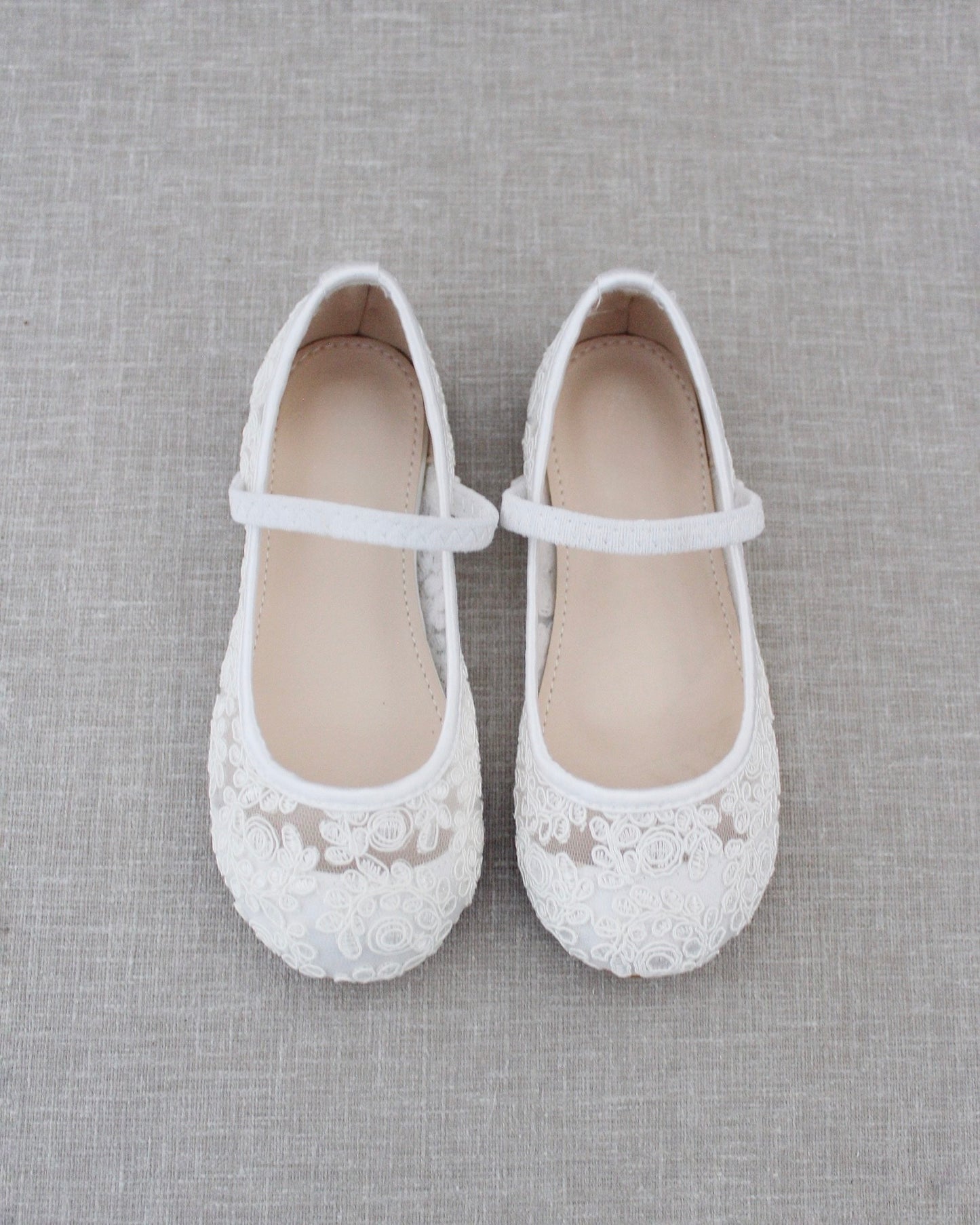 crochet lace mary jane flats for flower girl wedding