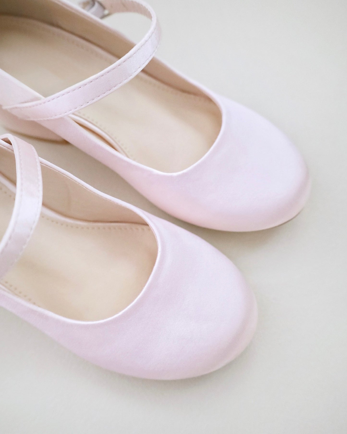 Girls Satin Mary Jane Block Heel
