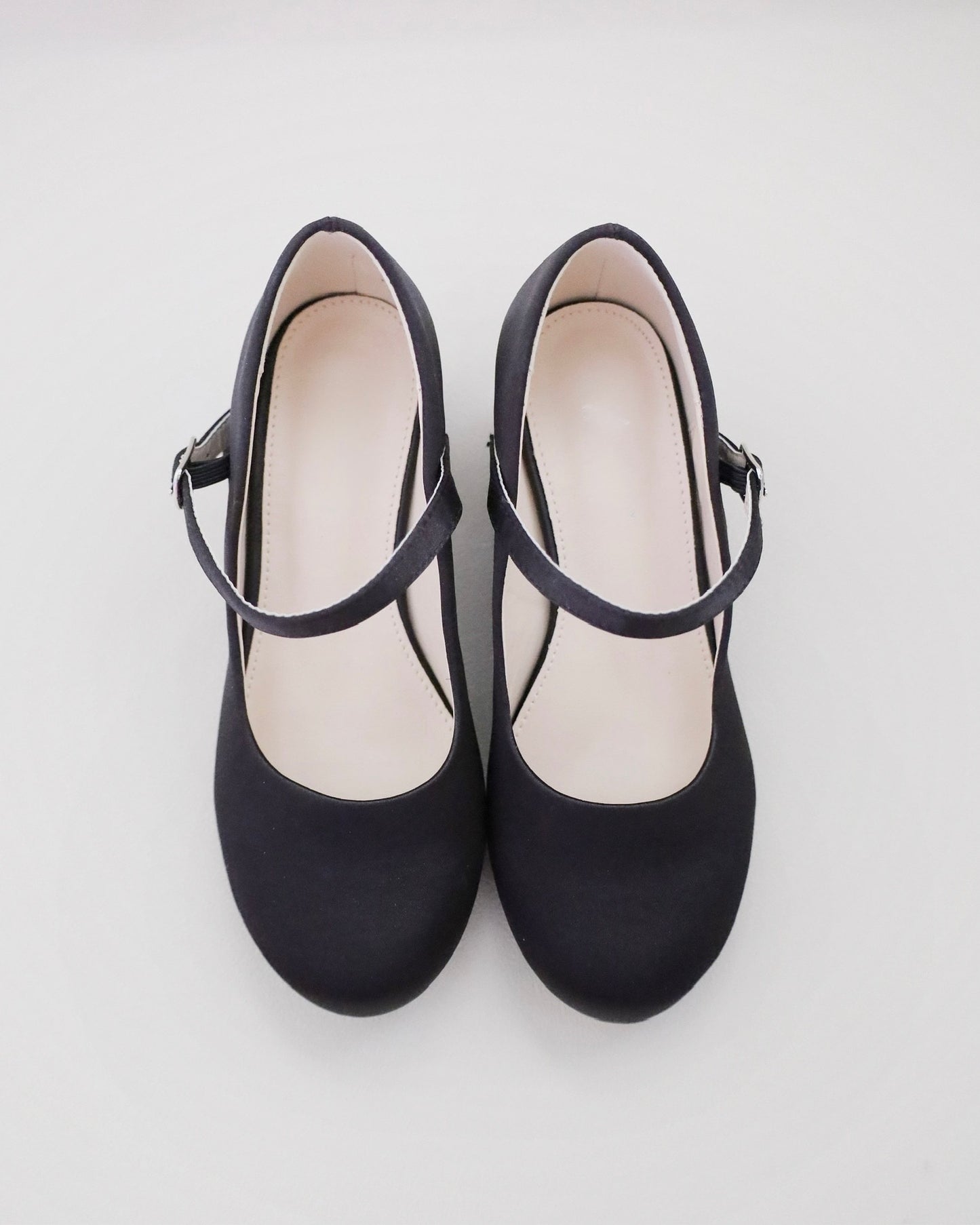 Girls Satin Mary Jane Block Heel