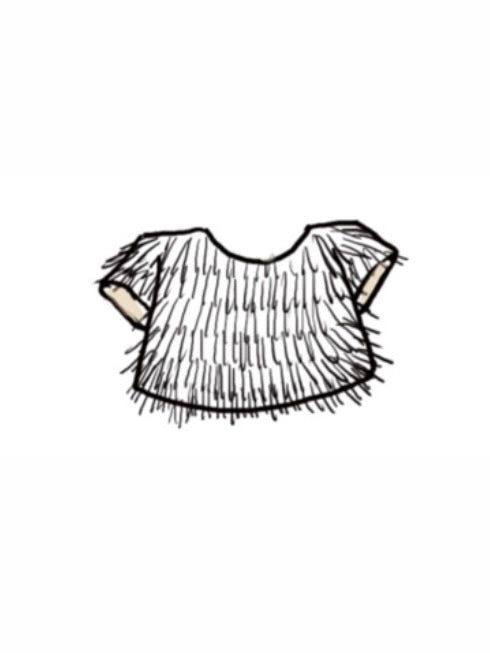 The Minnie, a playful two-piece fringe outfit featuring a cap sleeve top and separate skirt with a tulle lining for extra movement. Designed with rows of silky fringe from top to bottom for maximum fun and flair. Fully lined in silk with a back zip closure. Handcrafted in Brooklyn from satin, poly-blend fringe, and silk, with optional personalized embroidery. Perfect for weddings, parties, and special occasions.