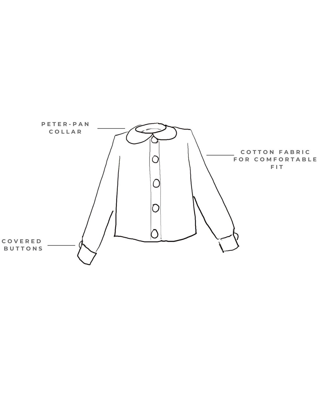 Page Boy Shirt in Italian cotton with a classic Peter Pan collar, covered buttons, and a hand-cut pattern. Available in egg shell white or custom colors. Perfect for formal page boy attire, weddings, and royal-inspired occasions.