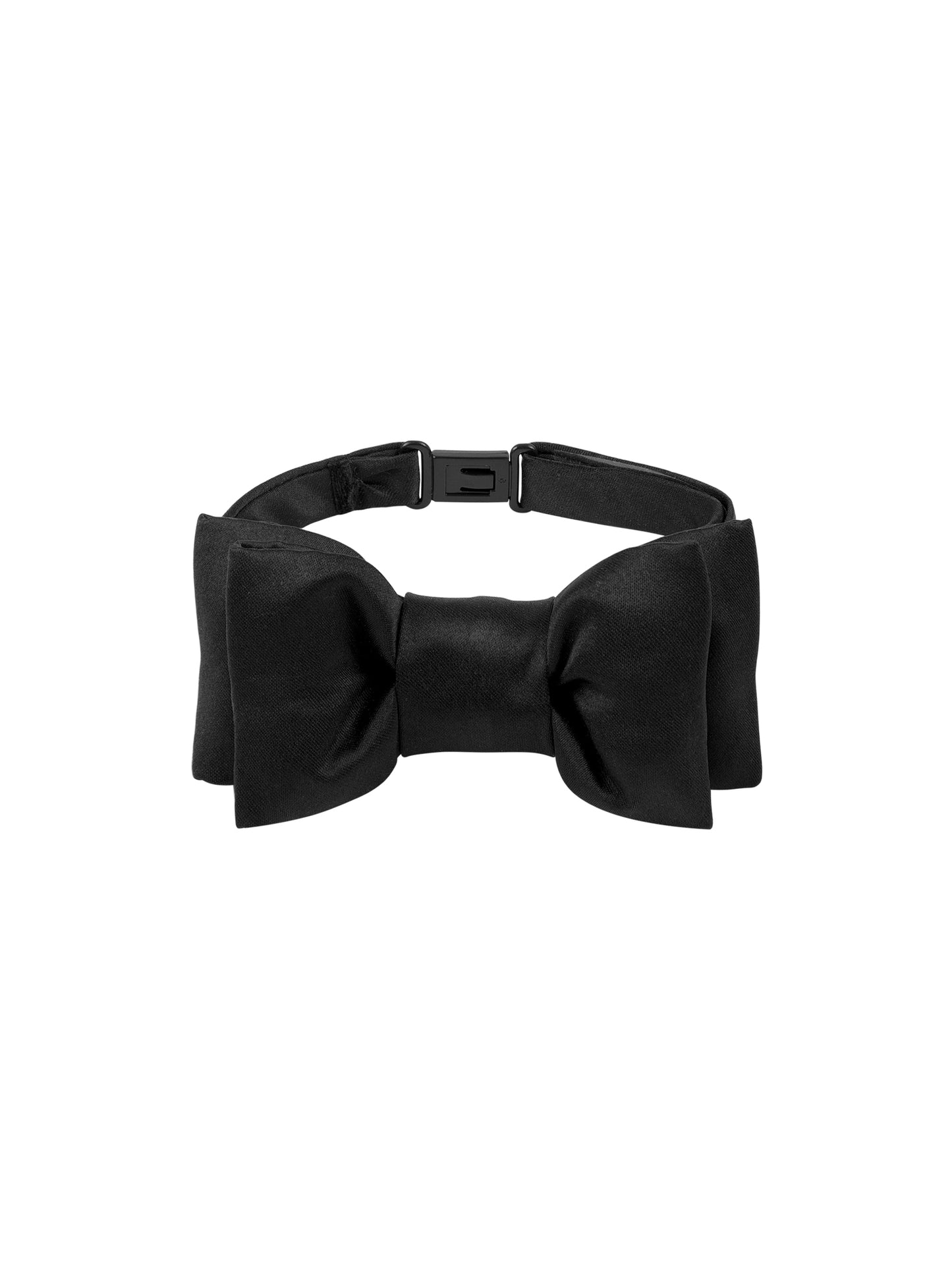 Faux Hand-Tied Bow Tie – Matte satin finish with an adjustable neckband for a polished look. Featuring a hand-cut pattern and snap closure for easy wear. Ideal for formal events and special occasions.