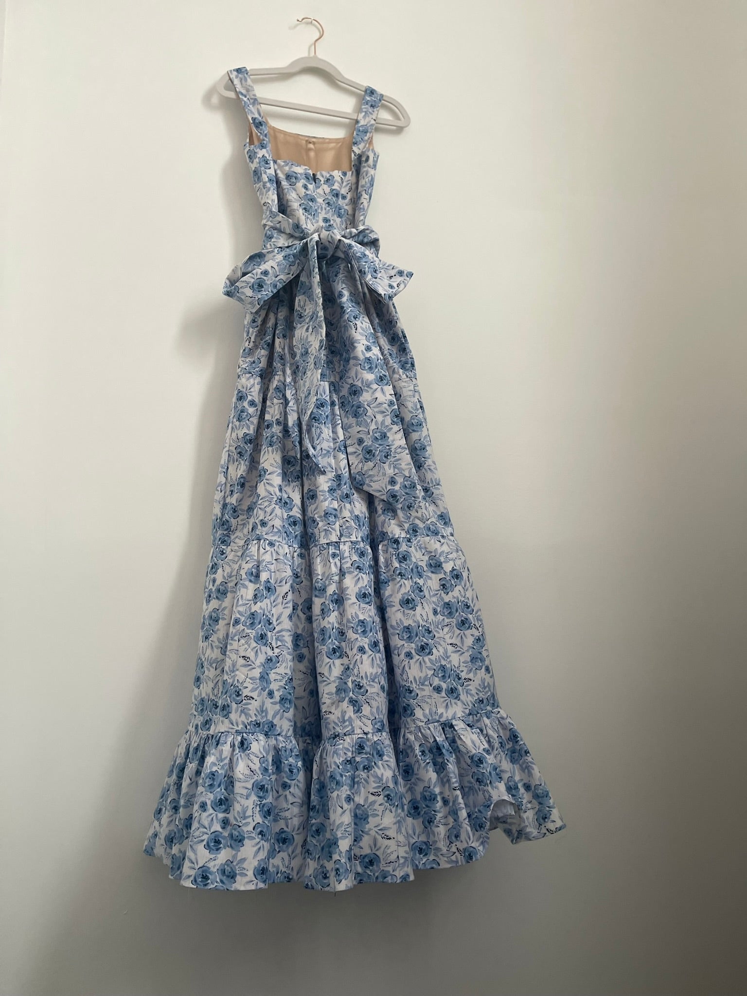 The Madeleine tiered junior bridesmaid maxi dress with wide straps and square neckline – elegant gown for weddings and formal occasions