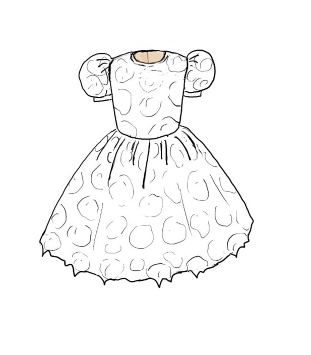 The Royal Annabelle lace flower girl and communion dress with puff sleeves, pearl buttons, and a full twirling skirt.