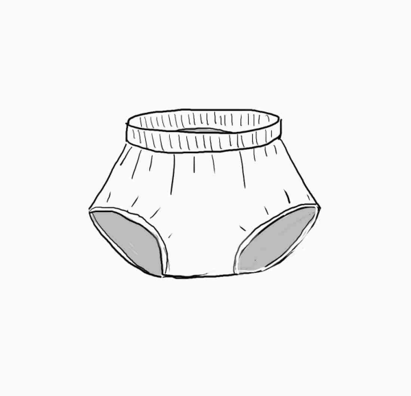 A classic white diaper cover with soft elastic at the waist and legs, designed for comfort and easy layering under dresses for polished photos.