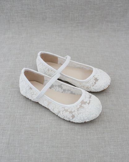 Crochet Lace Mary Jane Flats