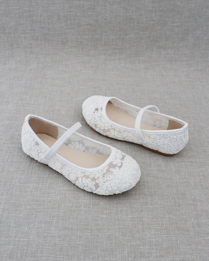 Crochet Lace Mary Jane Flats