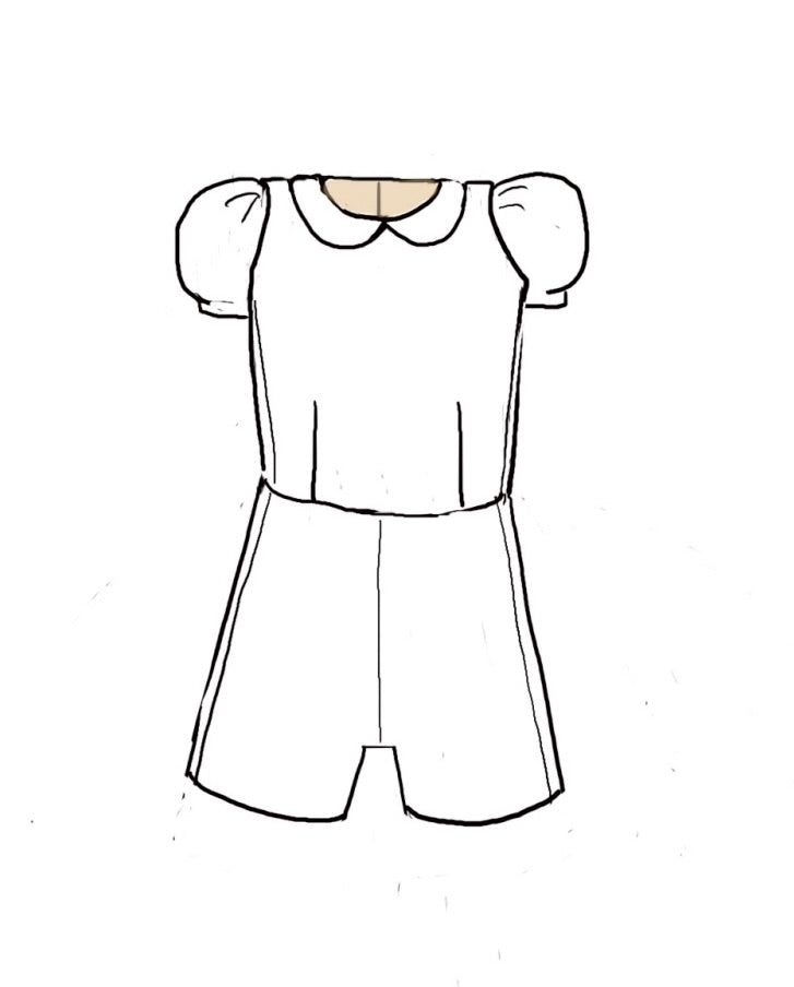 The Melissa romper blends traditional flower girl elegance with playful tap pants. Features puff sleeves, a Peter Pan collar, grosgrain ribbon trim, and easy-to-move shorts. Back pearl button closure with a zipper on the shorts and a hand-tied sash for a polished finish. Handcrafted in Brooklyn from cotton and satin, with optional personalized embroidery. Detachable skirt and custom colors available upon request.