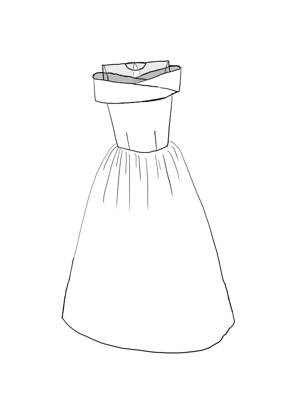 The Olivia off-the-shoulder junior bridesmaid dress with nude illusion neckline and fitted bodice – elegant gown for weddings and formal events.