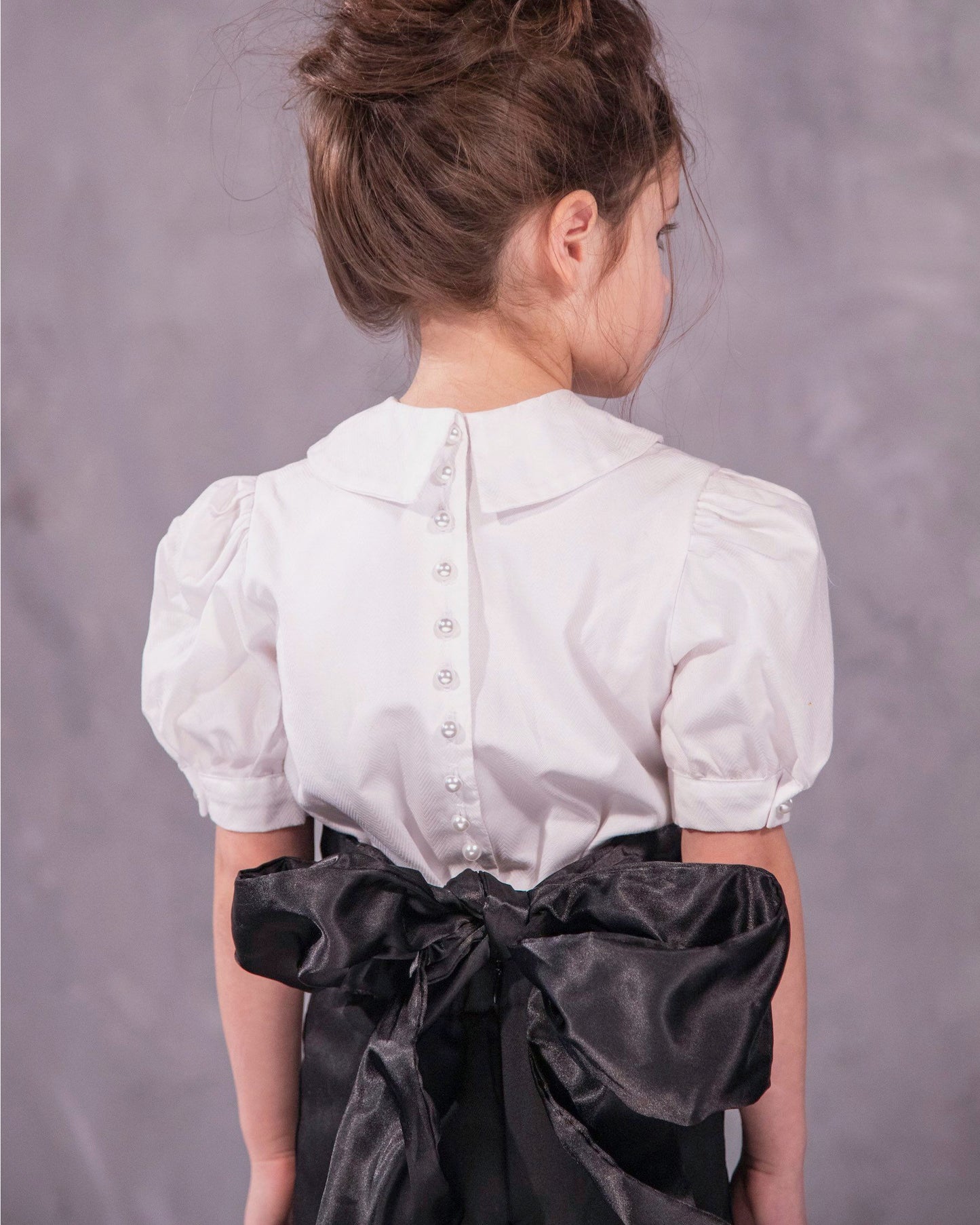 tuxedo inspired flower girl outfit with shorts for formal wedding