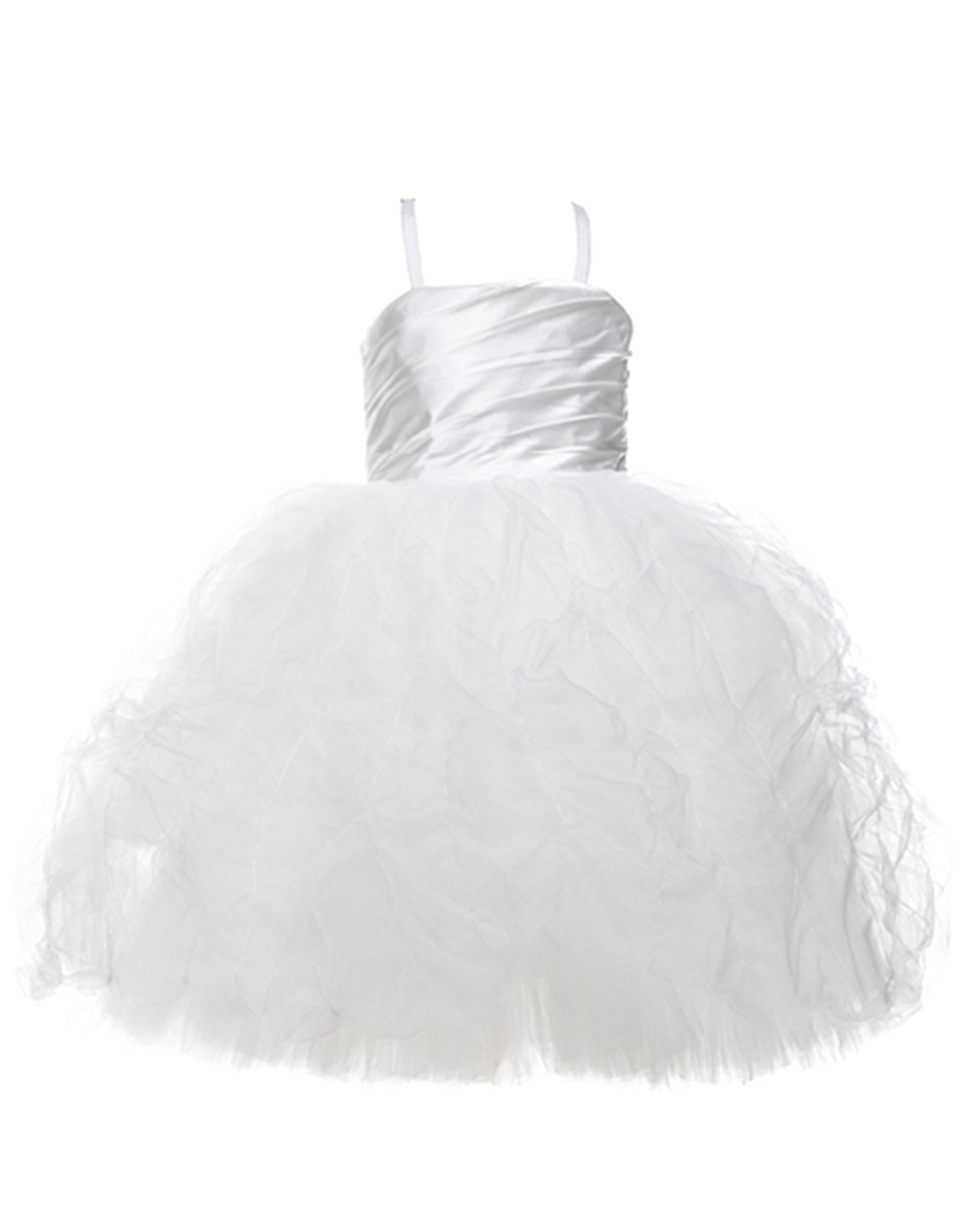 Satin and tulle flower girl dress for summer garden weddings and black tie occasions